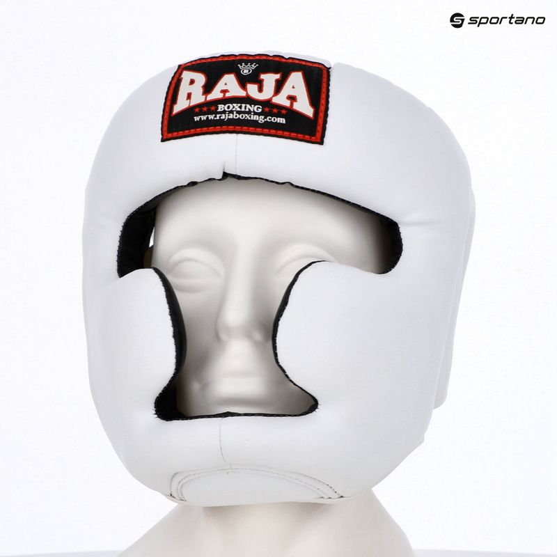 RAJA BOXING Casco da pugilato bianco semipelle 4