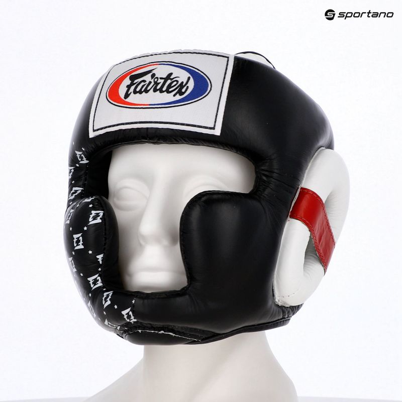 Casco da boxe Fairtex Super Sparring nero/bianco 6