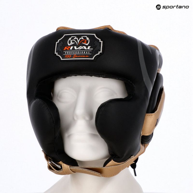 Rival RHG100 Casco da boxe professionale copricapo nero/oro 6