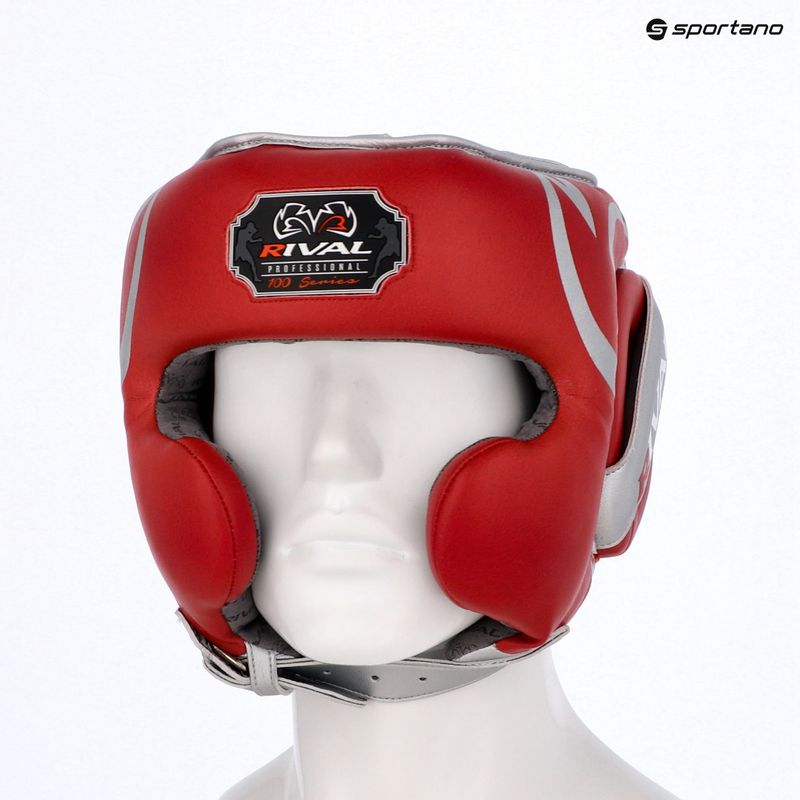 Casco da boxe Rival RHG100 Professional Headgear rosso/argento 6