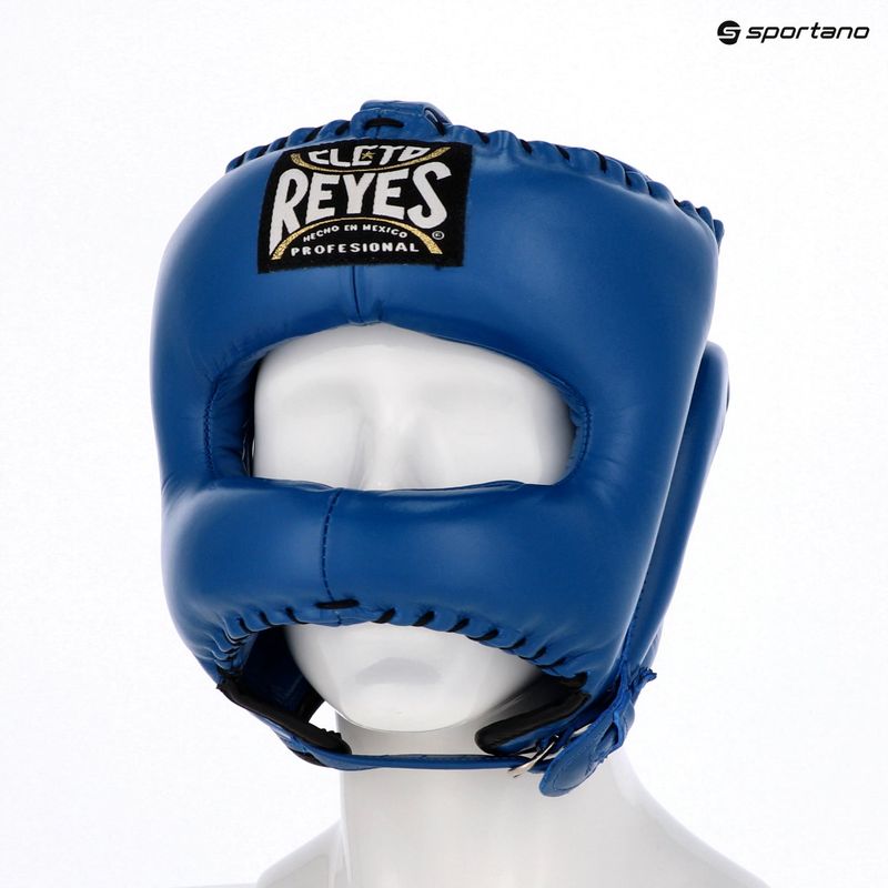 Casco da pugilato Cleto Reyes con faccia a punta e barra in nylon blu 3