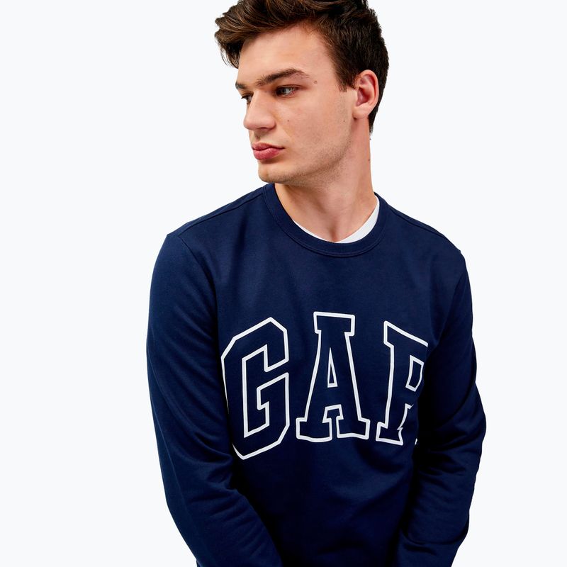 Felpa uomo GAP Logo Crewneck blu navy 4
