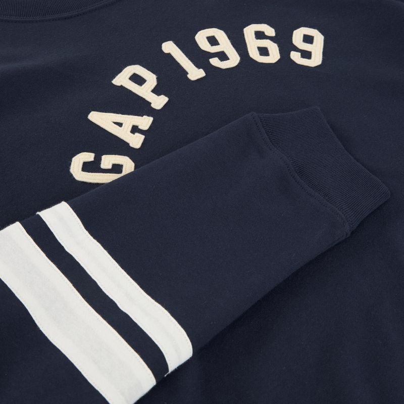 Felpa uomo GAP Logo Piping Crewneck blu navy 3