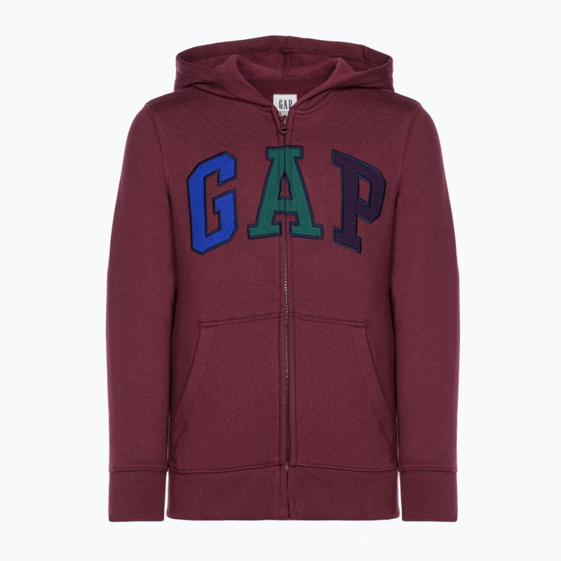 Felpa da bambino GAP V-Fall Fash Logo FZ rosso granata intenso