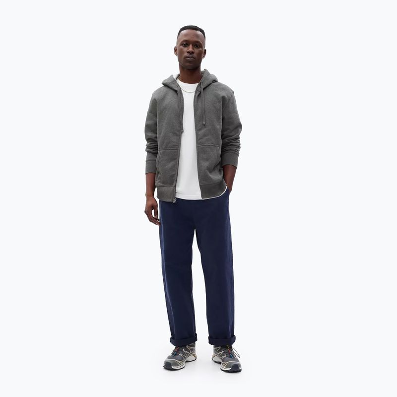 GAP Uomo Felpa con cappuccio full zip grigio erica 2