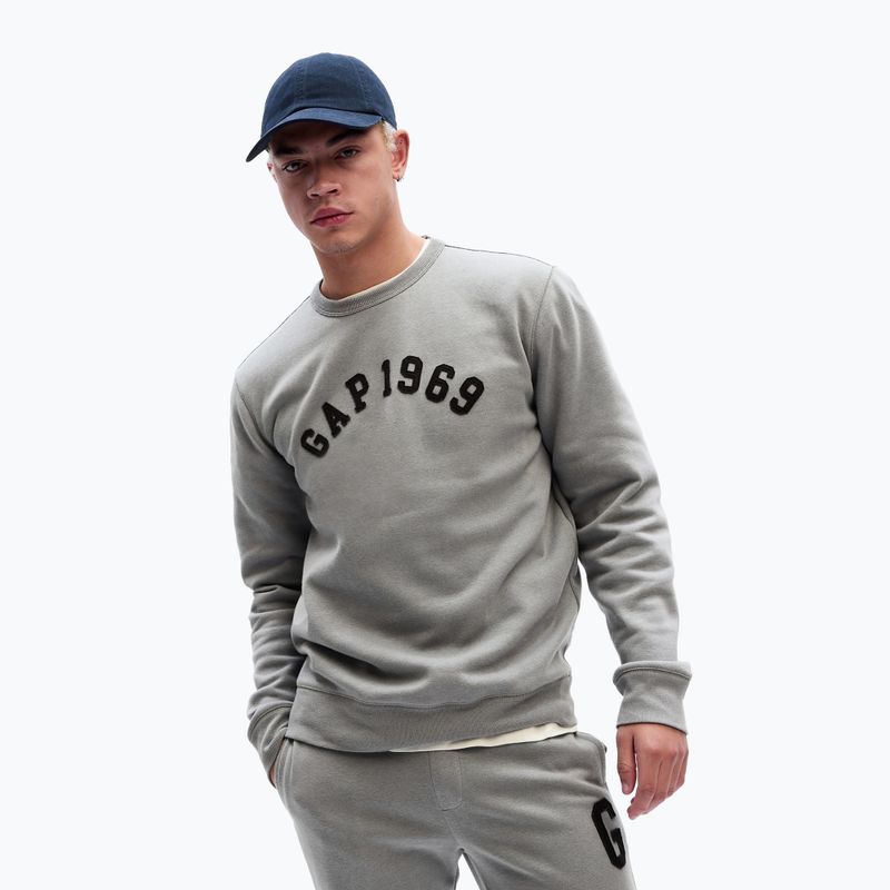 Felpa da uomo GAP 1969 Logo Crewneck grigio pilota