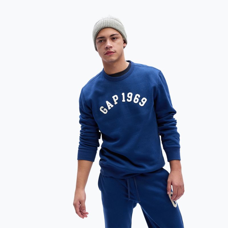 Felpa uomo GAP 1969 Logo Crewneck blu pangea