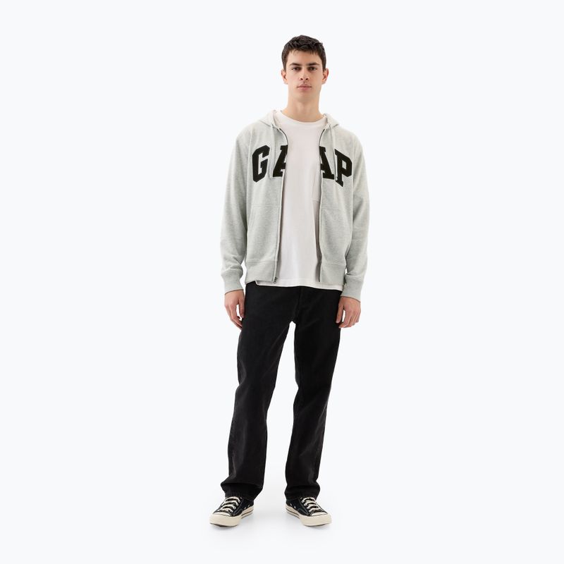 Felpa da uomo GAP Heritage French Terry Fullzip Logo grigio erica chiaro 2