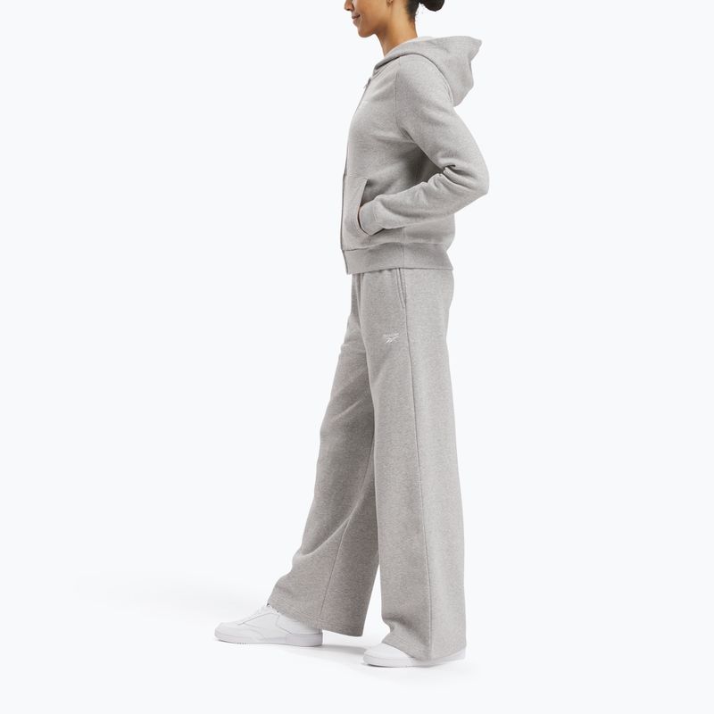 Pantaloni donna Reebok Identity Small Logo Fleece WIde Leg grigio medio heather 2