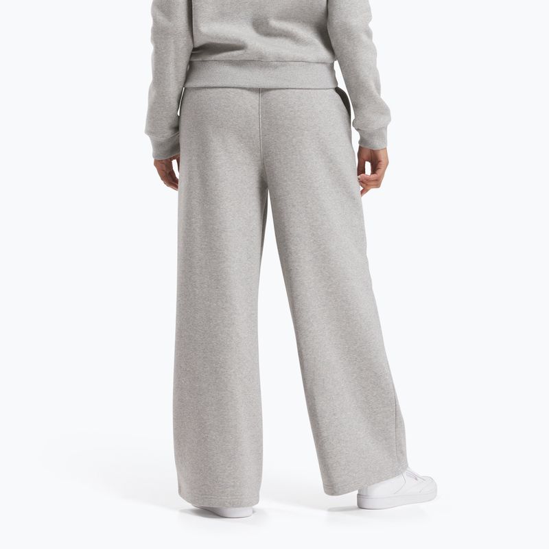 Pantaloni donna Reebok Identity Small Logo Fleece WIde Leg grigio medio heather 3