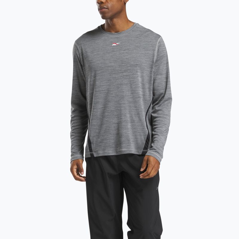 Reebok Id Train Energy Tech Tee uomo grigio 1 manica lunga da allenamento