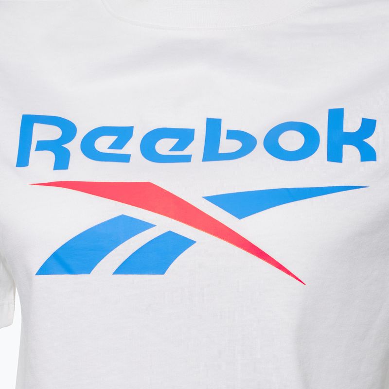 Reebok Identity Big Logo Crop Tee donna bianco/corallo/blu 3