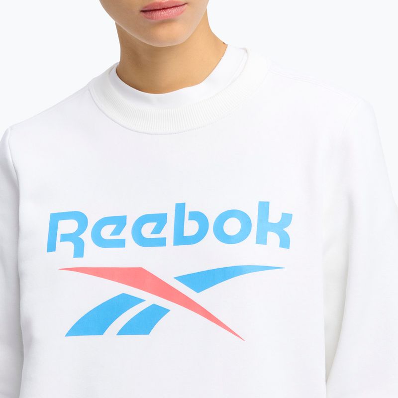 Felpa Reebok Identity Big Logo Fleece Crew donna bianco/corallo/blu 4