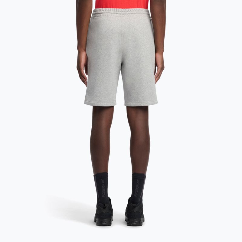 Pantaloncini da allenamento Reebok Identity Small Logo Fleece da uomo, grigio erica/rosso vettoriale medio 3