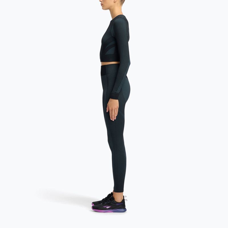 Reebok RBK Lab Seamless Crop a maniche lunghe da donna per l'allenamento, nero 2