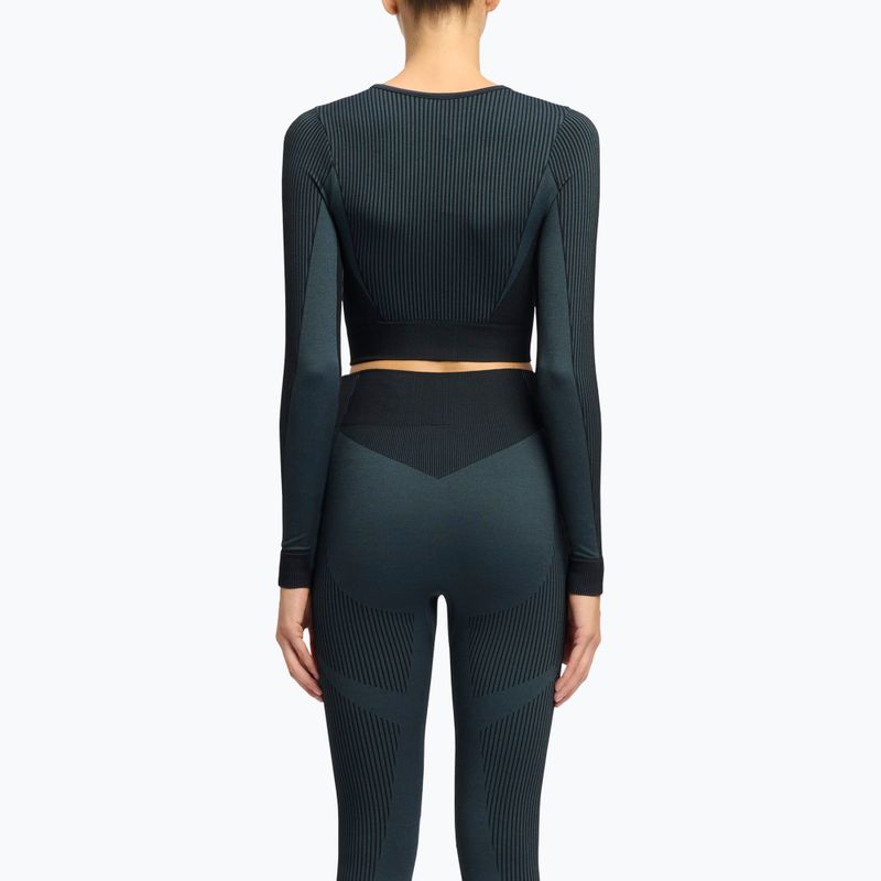 Reebok RBK Lab Seamless Crop a maniche lunghe da donna per l'allenamento, nero 3