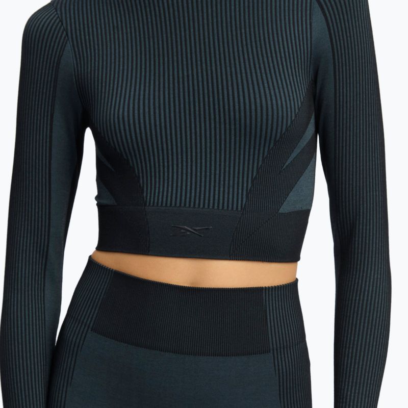 Reebok RBK Lab Seamless Crop a maniche lunghe da donna per l'allenamento, nero 4