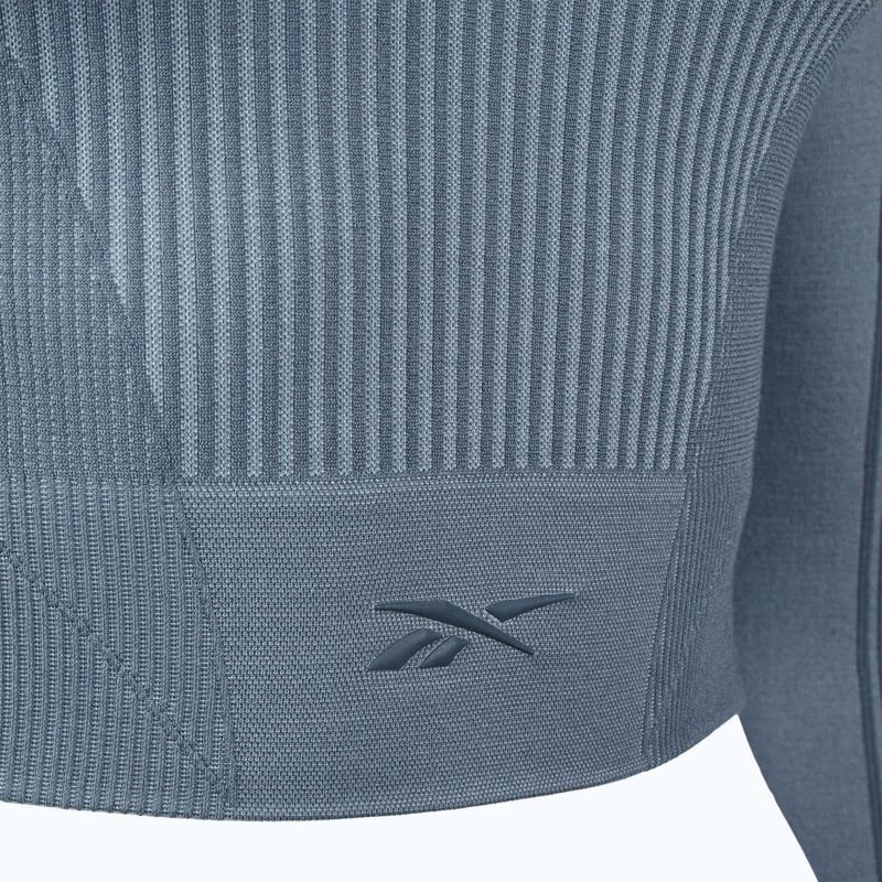 Aggiornamento Reebok RBK Lab Seamless Crop a maniche lunghe da donna per l'allenamento, blu 3
