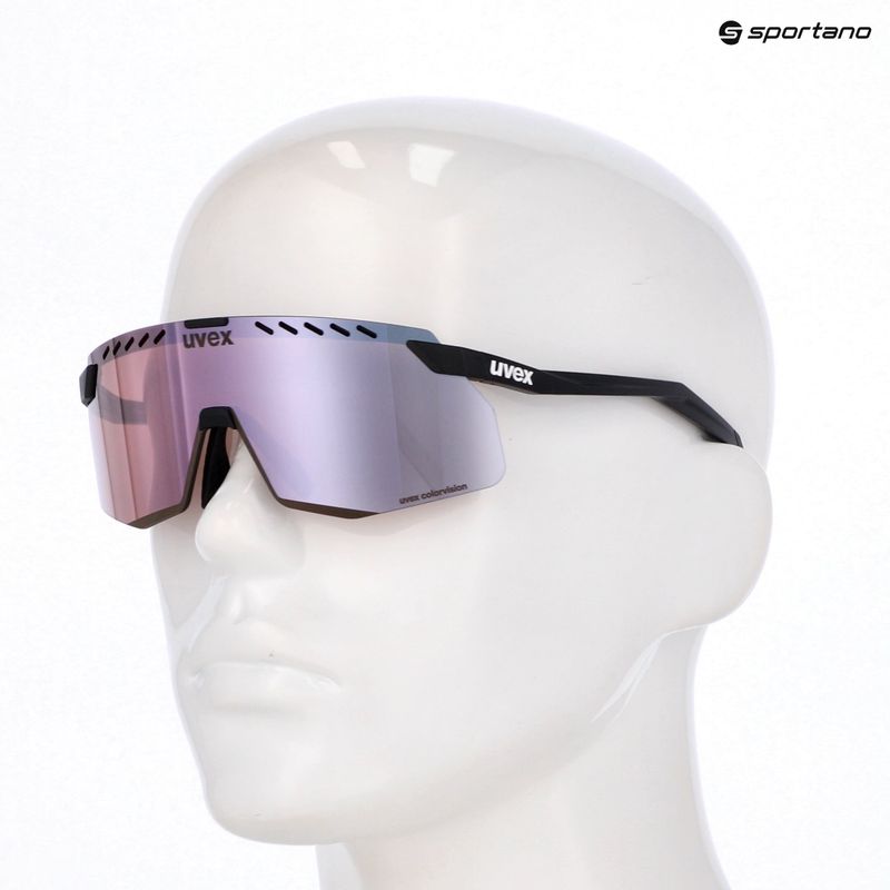 Occhiali da sole UVEX Pace Stage Small CV nero opaco/rosa specchiato 7