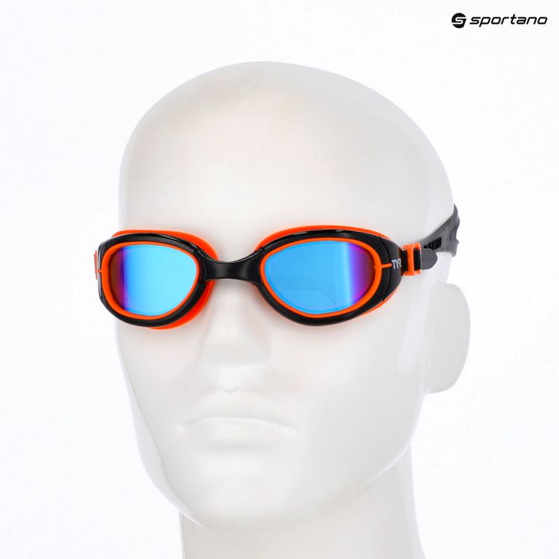 Occhiali da nuoto TYR Special Ops 2.0 Mirrored nero / blu / arancio 3