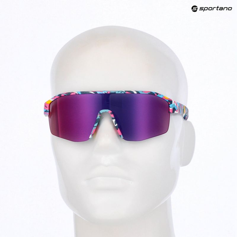 Occhiali da sole Red Bull SPECT Dundee matt blue-pink pattern/smoke pink-yellow mirror 7