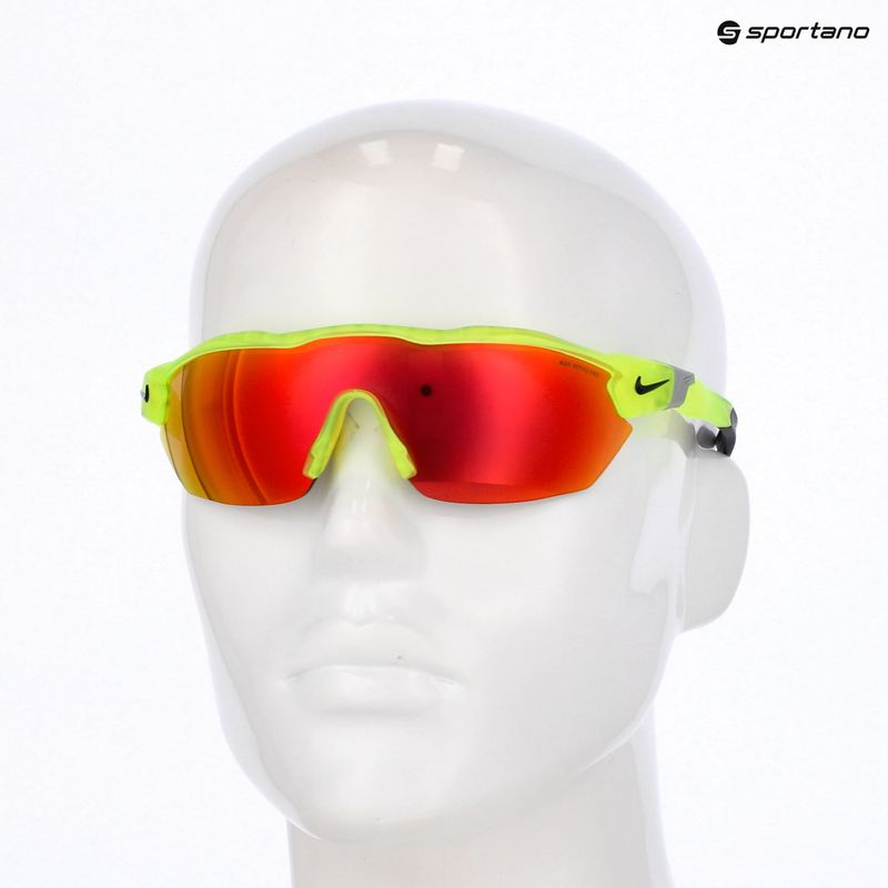 Occhiali da sole da uomo Nike Show X3 Elite L opaco volt/rosso strada a specchio 8