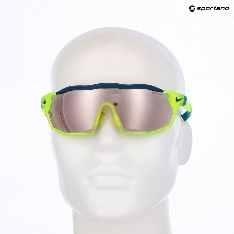 Occhiali da sole Nike Show X Rush opaco volt/cromo a specchio 9
