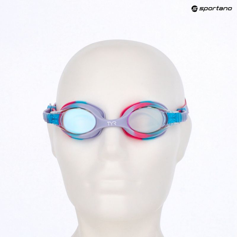 Occhialini da nuoto per bambini TYR Swimple Tie Dye Mirrored pink/blue 3
