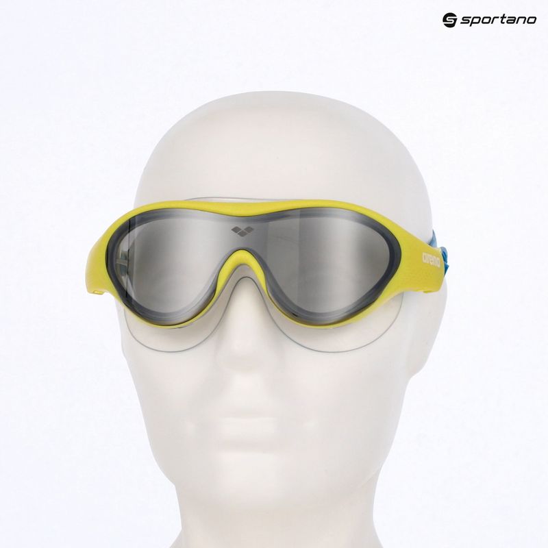 Occhialini da nuoto per bambini arena The One Mirror Jr argento/verde tenue/blu cosmo 9