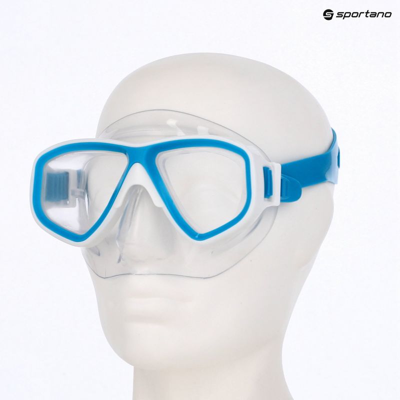 Maschera subacquea Mares Puffer aqua white/clear 3
