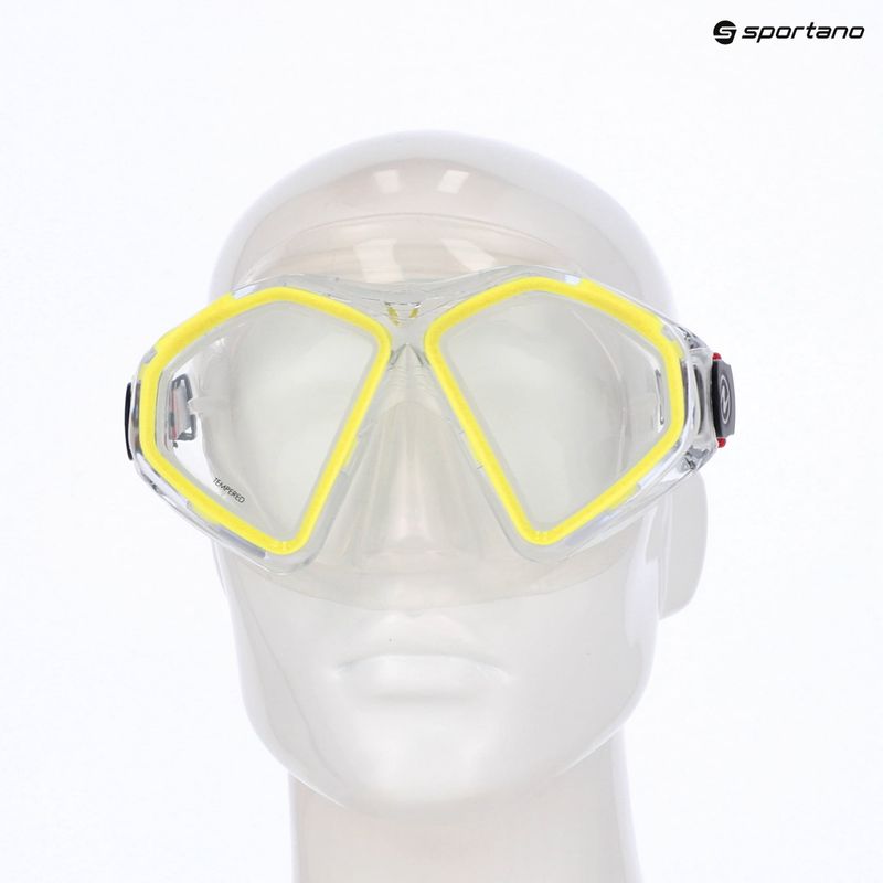 Maschera da snorkeling Aqualung Hawkeye trasparente/gialla 3