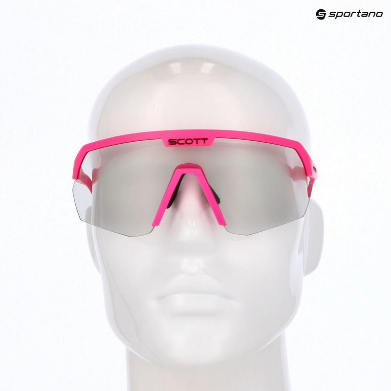 Occhiali da sole SCOTT Sport Shield LS rosa acido/grigio sensibile alla luce 7