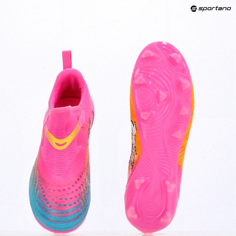 Scarpe da calcio per bambini PUMA Future 9 Match LL FG/AG Jr poison pink/puma wht/sun stream/bright aqua/puma blk 16