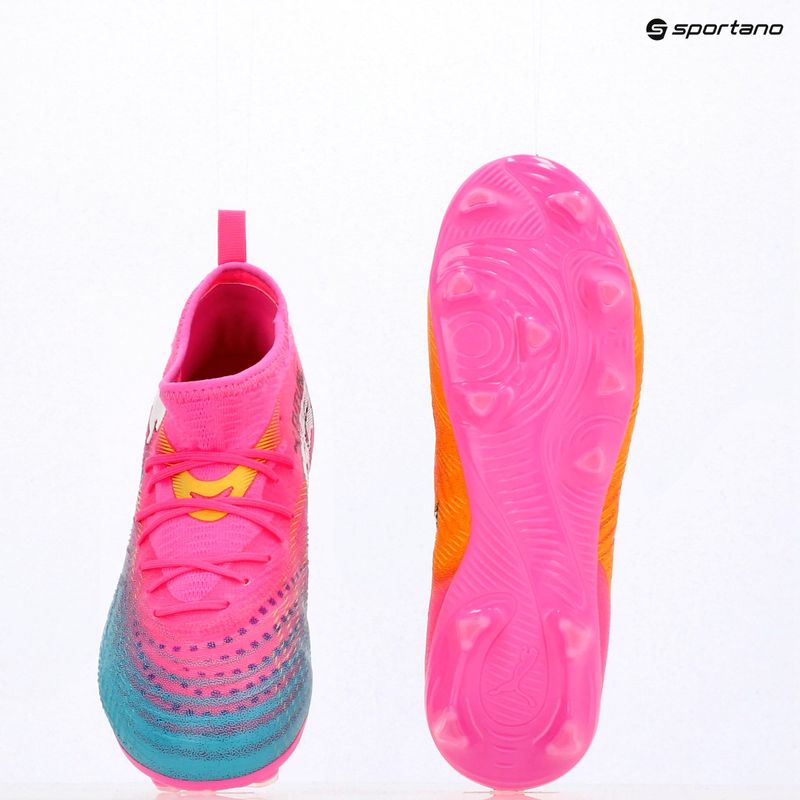 Scarpe da calcio per bambini PUMA Future 9 Match FG/AG Jr poison pink/puma white/sun stream/bright aqua/puma black 15