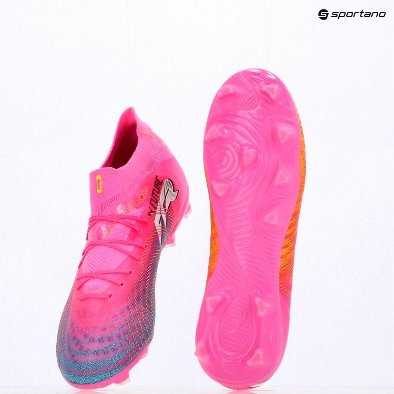 Scarpe da calcio per bambini PUMA Future 9 Pro FG/AG Jr poison pink/puma wht/sun stream/bright aqua/puma blk 17