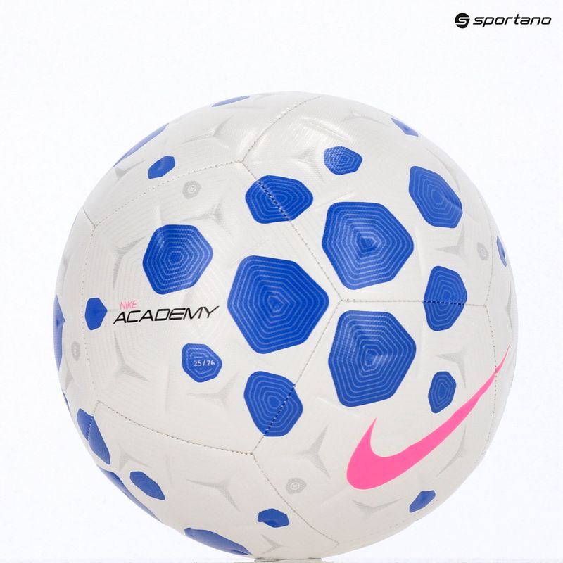 Pallone da calcio Nike Academy white/racer blue/pink blast taglia 5 4