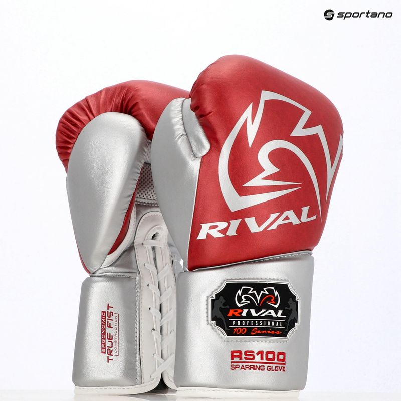 Guantoni da boxe Rival RS100 Professional red/silver 6