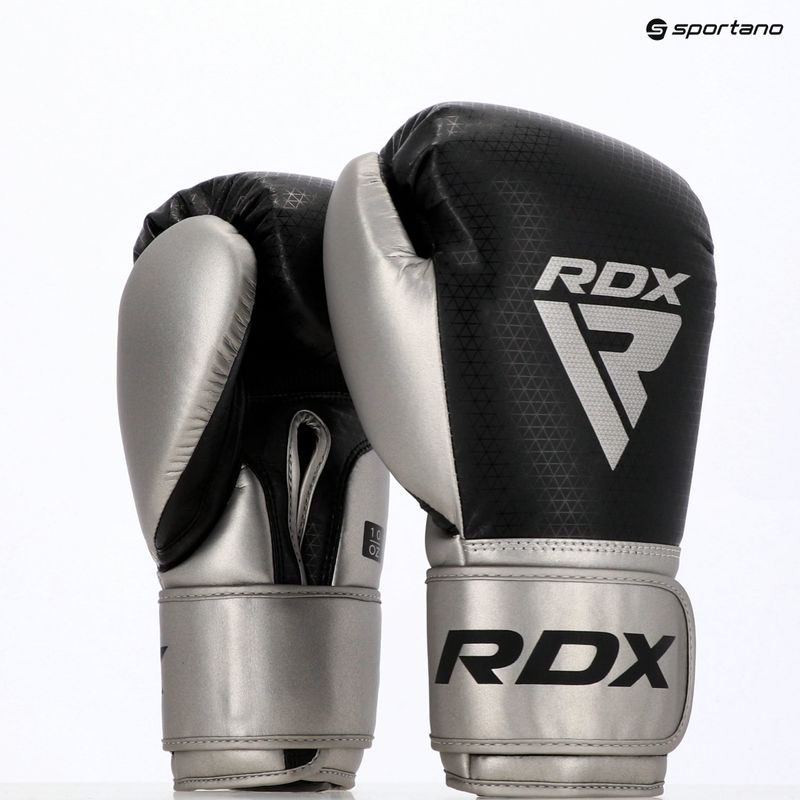 RDX L2 Mark Pro Sparring Boxing Gloves Hook & Loop argento 11
