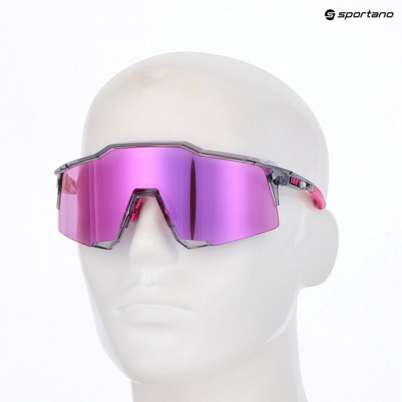 100% Occhiali da sole Speedcraft lucidati a specchio multistrato grigio traslucido/viola 5