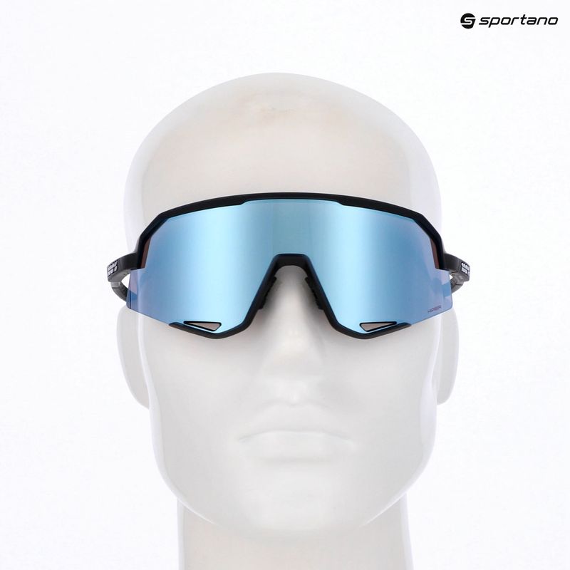 100% Slendale occhiali da sole a specchio multistrato nero opaco/azzurro iper. 5