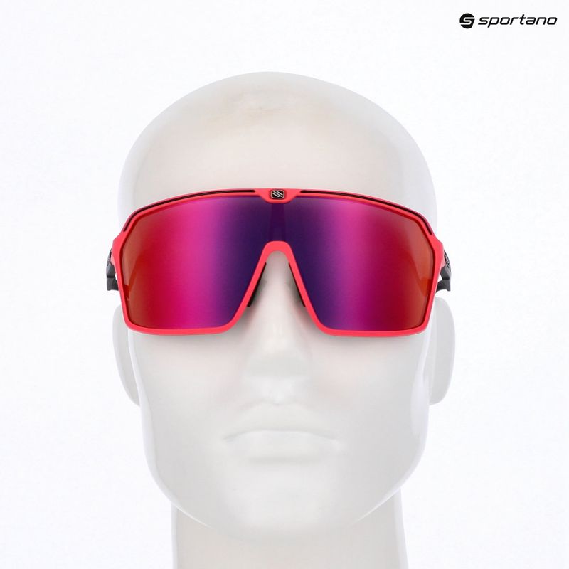 Occhiali da sole Rudy Project Spinshield rosa fluo/nero opaco/rosso multilaser 8