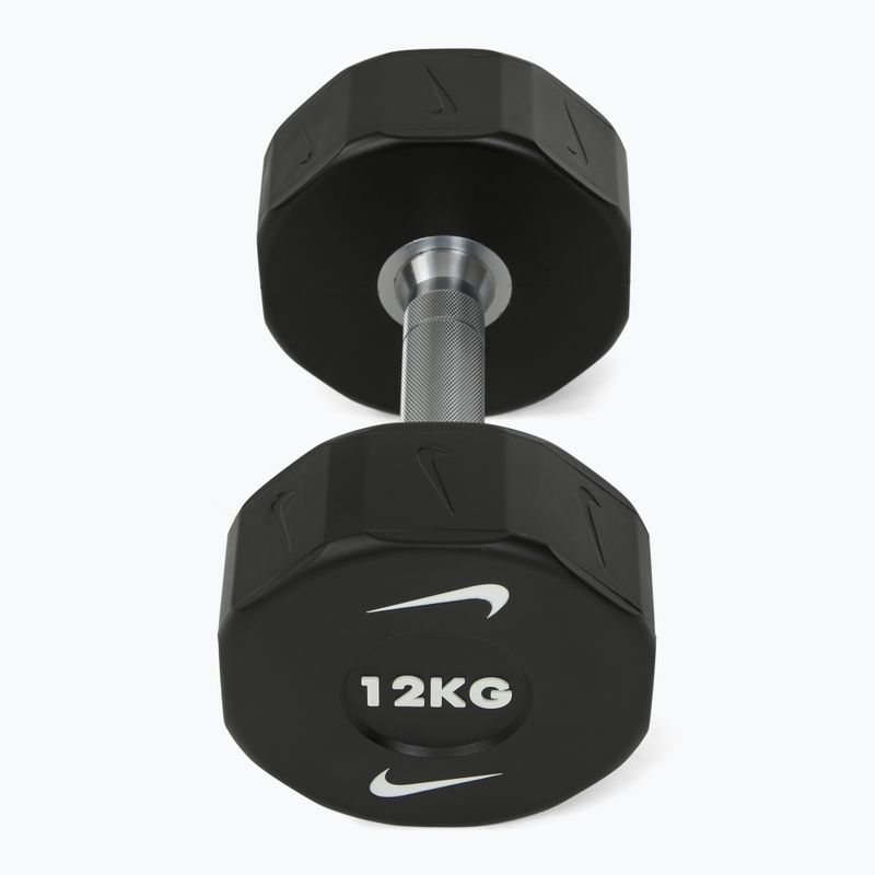 Manubrio cromato Nike Strength Pro Urethane Dumbbell 12 kg black/white 2