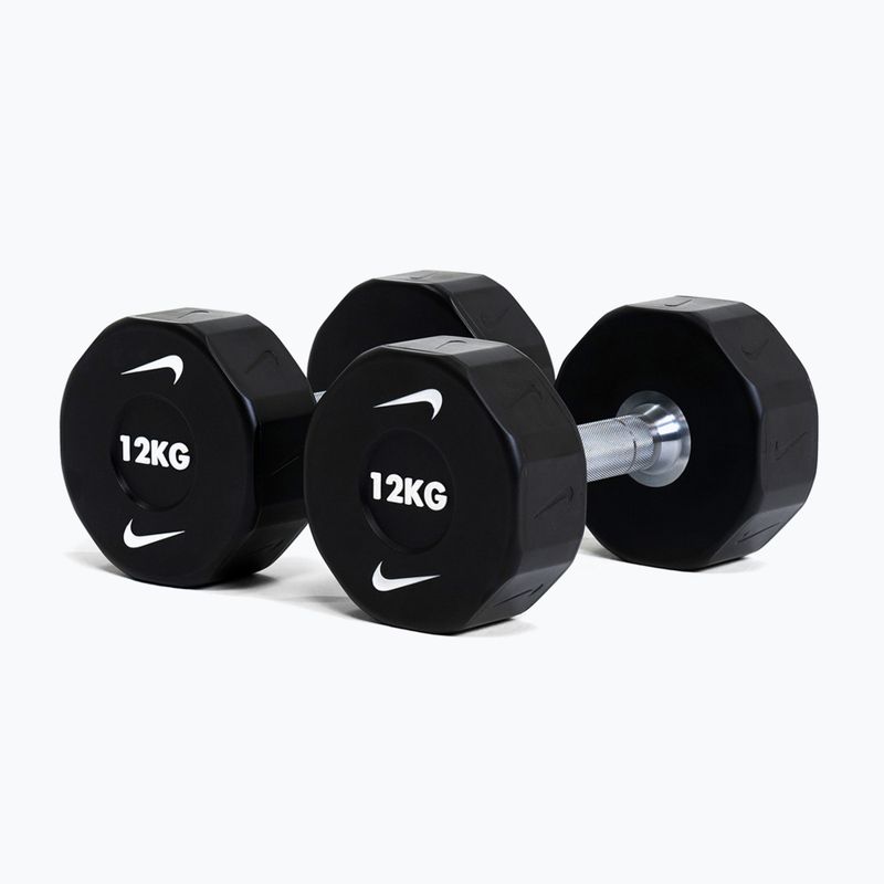 Manubrio cromato Nike Strength Pro Urethane Dumbbell 12 kg black/white 5