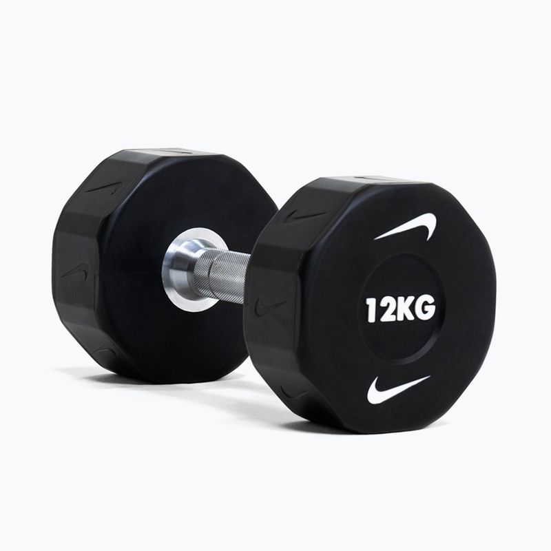 Manubrio cromato Nike Strength Pro Urethane Dumbbell 12 kg black/white 6