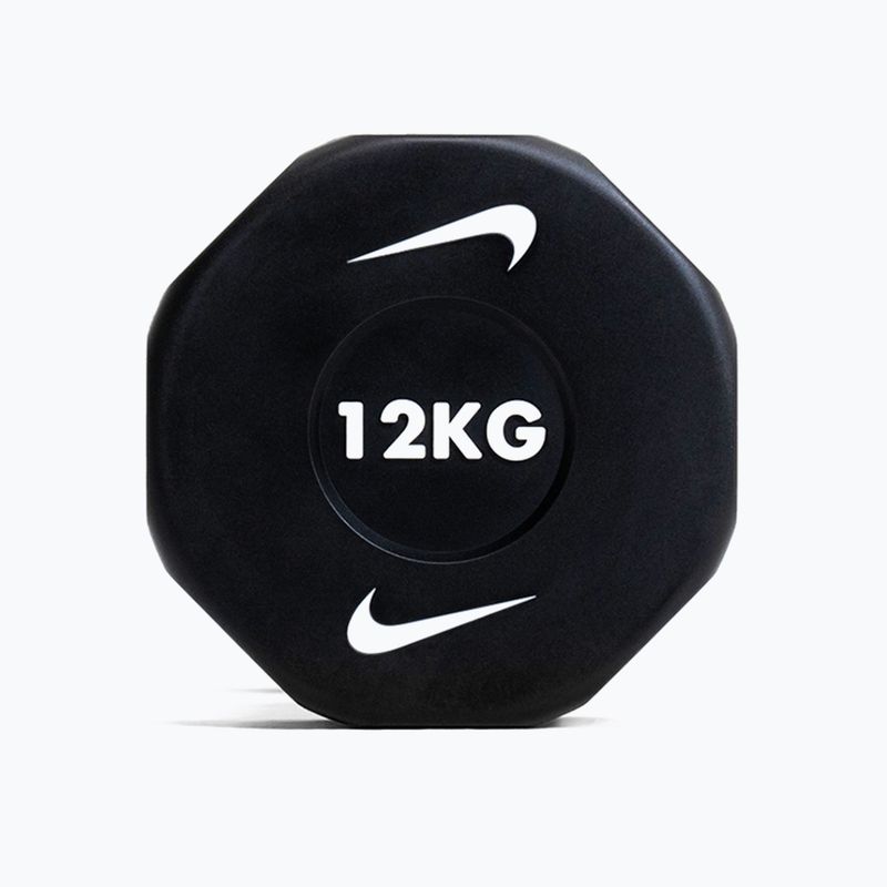 Manubrio cromato Nike Strength Pro Urethane Dumbbell 12 kg black/white 7