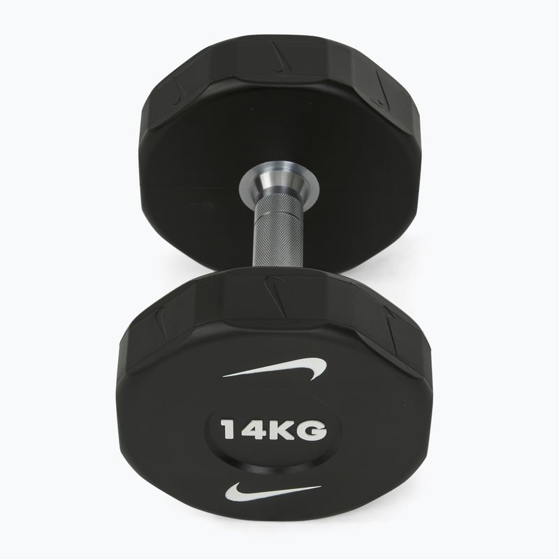 Manubrio cromato Nike Strength Pro Urethane Dumbbell 14 kg black/white 2
