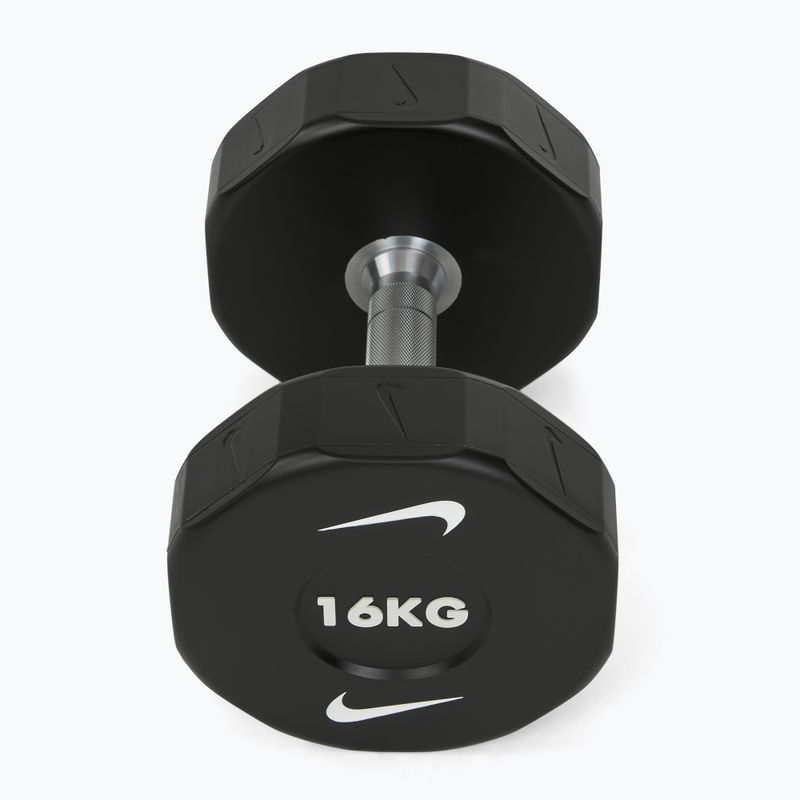 Manubrio cromato Nike Strength Pro Urethane Dumbbell 16 kg black/white 2