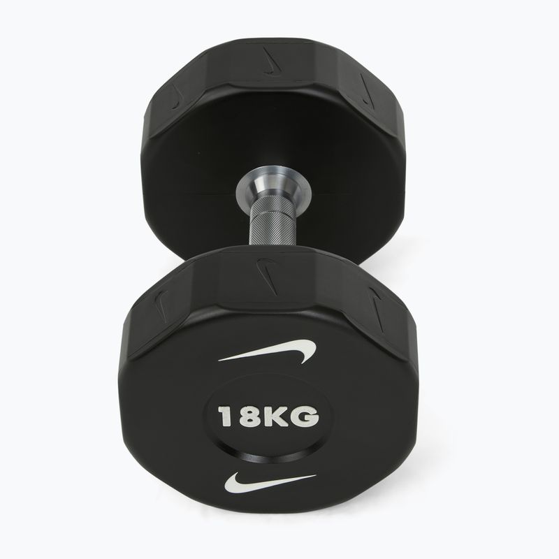 Manubrio cromato Nike Strength Pro Urethane Dumbbell 18 kg black/white 2