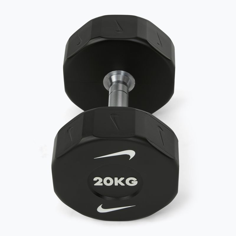 Manubrio cromato Nike Strength Pro Urethane Dumbbell 20 kg black/white 2