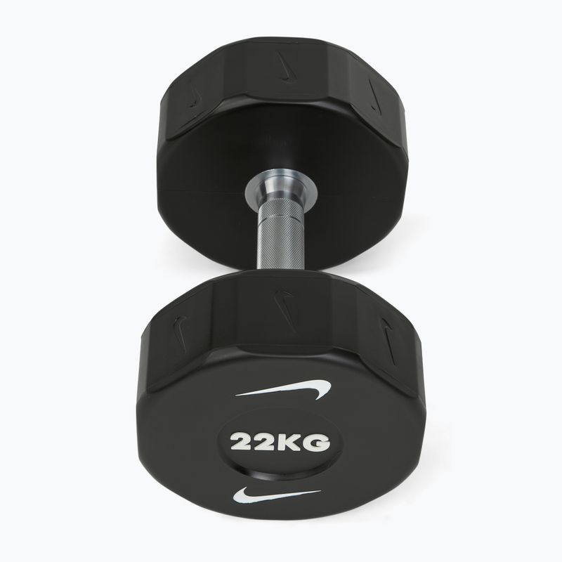 Manubrio cromato Nike Strength Pro Urethane Dumbbell 22 kg black/white 2